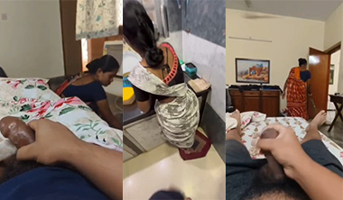 Desi Maid Aunty Watches Me Flash Dick Leak Viral